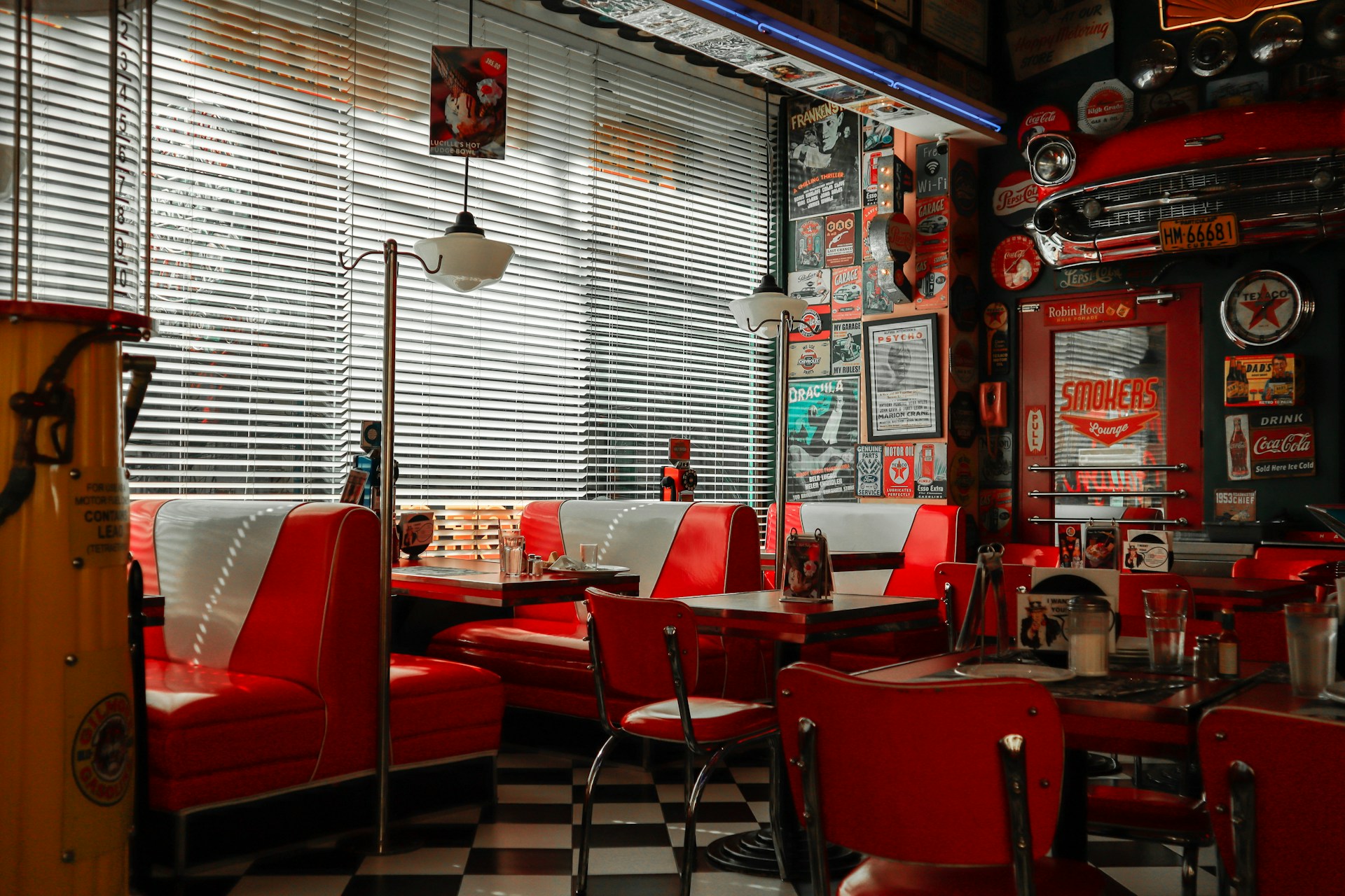 Diner with ambient music creating a welcoming atmosphere