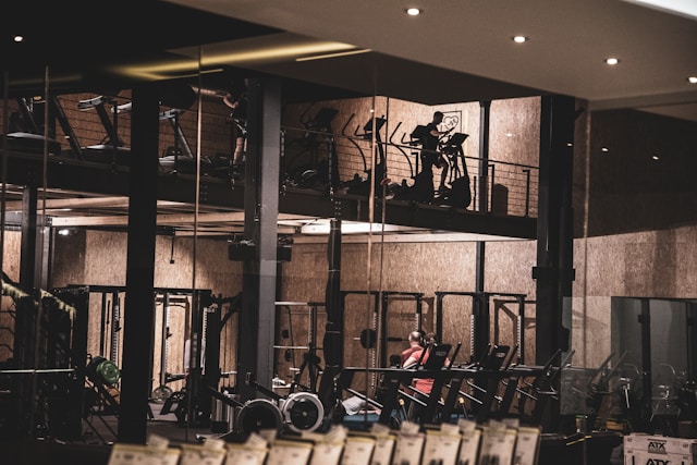 the inside of a gym during a workout session