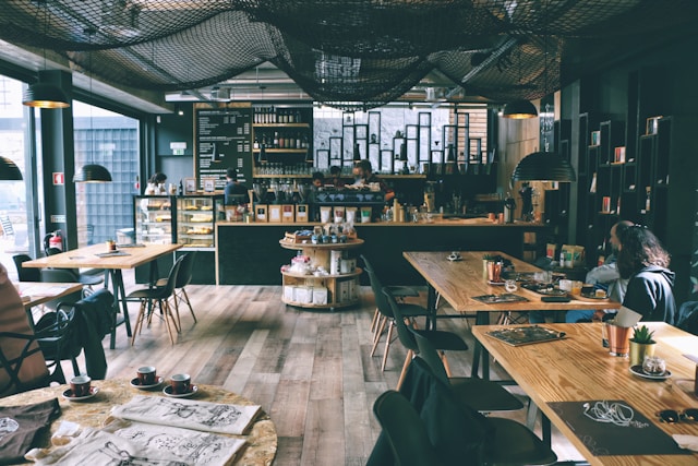 inside of a modern coffee shop cafe