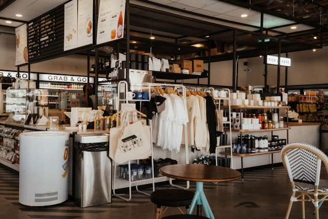 the inside of a retail store