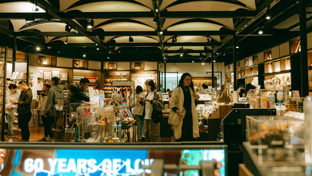inside of a busy retail store