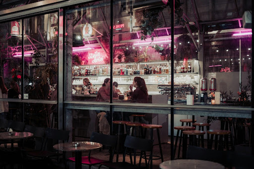 the inside of a vibrant restaurant
