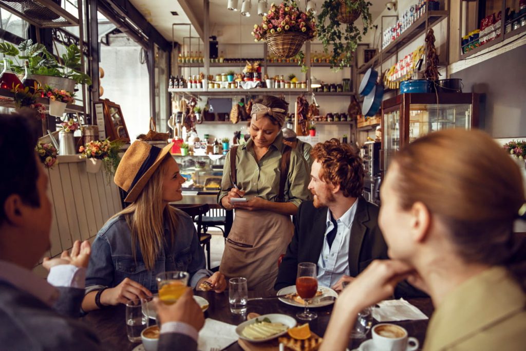 group ordering food at restaurant