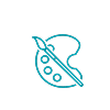 Art palette icon representing ambiance through music.