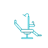 Dental chair icon symbolizing comfort during procedures.