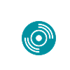 Vinyl record icon symbolizing a curated vibe through music.